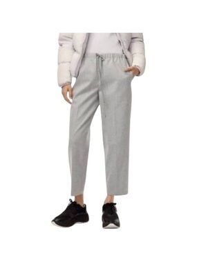 Babaton Aritzia Jimmy Flannel Ankle Pants Sz XS Light Gray Pull on Side Pocket